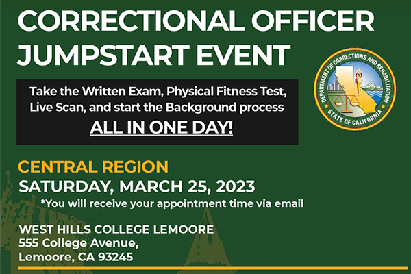 Correctional Officer Jumpstart Event – Apply by March 19th